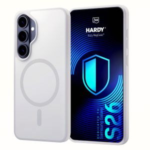 Husă fumurie cu MagSafe pentru Samsung Galaxy S26 – 3mk HARDY® Hazy MagCase™ White