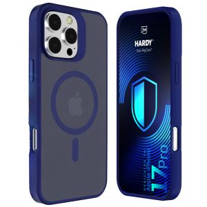 Husă fumurie cu MagSafe pentru Apple iPhone 17 Pro – 3mk HARDY® Hazy MagCase™ Blue