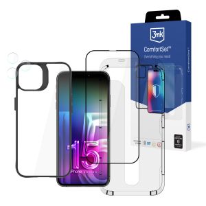 Protecție completă pentru Apple iPhone 15 Pro - 3mk Comfort Set 4in1