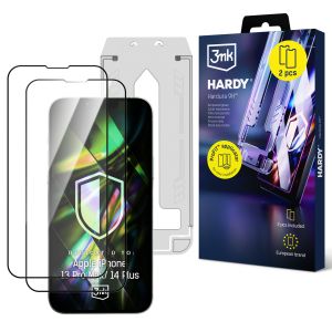 2x Sticlă securizată pentru ecran cu aplicator pentru Apple iPhone 13 Pro Max / 14 Plus - 3mk Hardy Hardura 9H