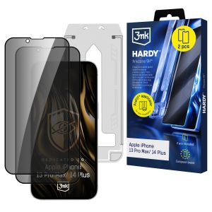 2× Sticlă de confidențialitate cu aplicator pentru Apple iPhone 13 Pro Max / iPhone 14 Plus - 3mk HARDY® Privzone 9H™