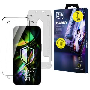 2x Sticlă securizată pentru ecran cu aplicator pentru Apple iPhone 17 Air - 3mk Hardy Hardura 9H