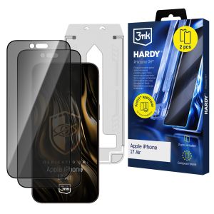 2× Sticlă de confidențialitate cu aplicator pentru Apple iPhone Air - 3mk HARDY® Privzone 9H™