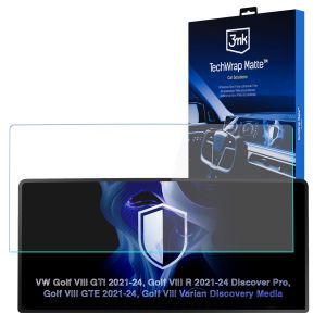 Folie de protecție mată pentru ecranul de navigație pentru VW Golf VIII R 2021-24 Discover Pro – 3mk TechWrap Matte™ Center Display