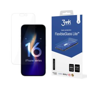 Sticlă hibridă rezistentă pe Apple iPhone 16 Pro - 3mk FlexibleGlass Lite