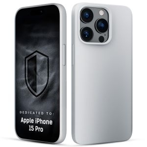Husă din silicon cu MagSafe pentru Apple iPhone 15 Pro - 3mk HARDY® Mellow MagCase™ Silver-White