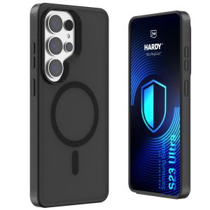 Husă fumurie cu MagSafe pentru Samsung Galaxy S23 Ultra – 3mk HARDY® Hazy MagCase™ Black