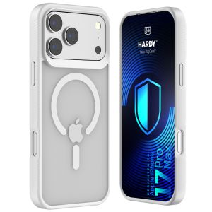 Husă fumurie cu MagSafe pentru Apple iPhone 17 Pro Max – 3mk HARDY® Hazy MagCase™ White