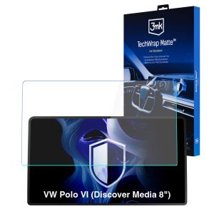 Folie de protecție mată pentru ecranul de navigație pentru VW Polo VI 2018- (Discover Media 8") – 3mk TechWrap Matte™ Center Display