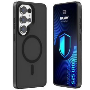 Husă fumurie cu MagSafe pentru Samsung Galaxy S25 Ultra – 3mk HARDY® Hazy MagCase™ Black