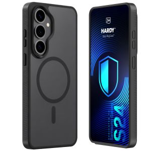 Husă fumurie cu MagSafe pentru Samsung Galaxy S24 – 3mk HARDY® Hazy MagCase™ Black