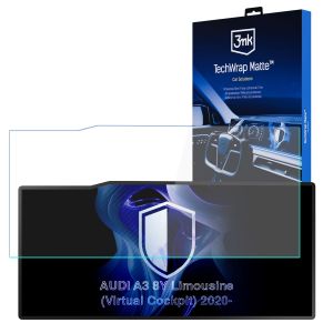 Folie de protecție mată pentru ecranul de navigație pentru AUDI A3 8Y Limousine (Virtual Cockpit) 2020- – 3mk TechWrap Matte™ Center Display