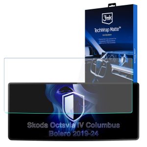 Folie de protecție mată pentru ecranul de navigație pentru Skoda Octavia IV Columbus-Bolero 2019-24 – 3mk TechWrap Matte™ Center Display
