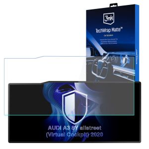 Folie de protecție mată pentru ecranul de navigație pentru AUDI A3 8Y allstreet (Virtual Cockpit) 2020- – 3mk TechWrap Matte™ Center Display