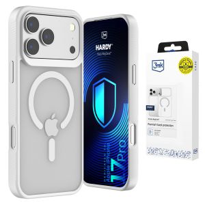 Husă fumurie cu MagSafe pentru Apple iPhone 17 Pro – 3mk HARDY® Hazy MagCase™ White