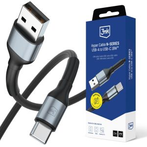 Cablu 2m 18W 9V/2A QC 3.0 3mk Hyper Cable N-SERIES USB-A to USB-C 18W™ Black