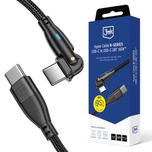 Cablu 2m 60W 20V/3A PD 3.0 3mk Hyper Cable N-SERIES USB-C to USB-C 180° 60W™ Black