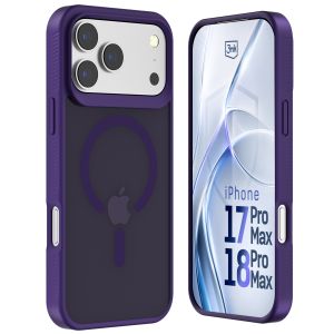 Husă fumurie cu MagSafe pentru Apple iPhone 17 Pro Max/ 18 Pro Max – 3mk HARDY® Hazy MagCase™ Purple
