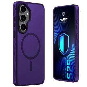 Husă fumurie cu MagSafe pentru Samsung Galaxy S25 – 3mk HARDY® Hazy MagCase™ Purple