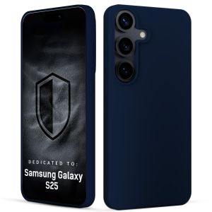 Husă din silicon pentru Samsung Galaxy S25 - 3mk HARDY® Mellow Case™ Dark Blue