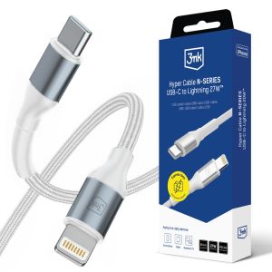 Cablu 50cm 27W 9V/3A PD 3.0 3mk Hyper Cable N-SERIES USB-C to Lightning 27W™ White