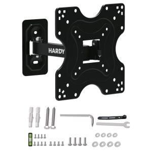 Suport perete pentru televizor de 14-42 inci 3mk HARDY® SlimGrip 20™ - reglabil, rotativ, VESA, până la 20 kg