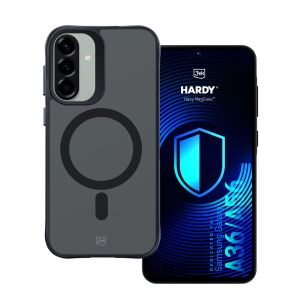 Husă fumurie cu MagSafe pentru Samsung Galaxy A36/A56 – 3mk HARDY® Hazy MagCase™ Black