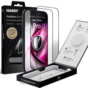 2x Sticlă tratată anti-reflexie 9H pentru Apple iPhone 16 Pro/ 17 - 3mk HARDY® DeepBlack Anti-Reflective Glass™