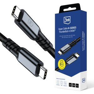 Cablu 1m 240W 48V/5A 40Gb/s 8K60Hz 3mk Hyper Cable N-SERIES ThunderBolt 4 240W™ Black