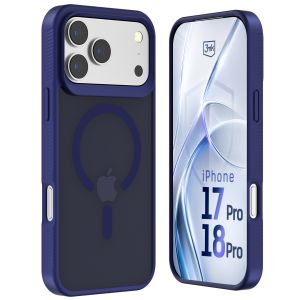 Husă fumurie cu MagSafe pentru Apple iPhone 17 Pro Max/ 18 Pro Max – 3mk HARDY® Hazy MagCase™ Blue