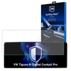 Folie mată de protecție pentru ecranul panoului de instrumente pentru VW Tiguan III Digital Cockpit Pro 2024- - 3mk TechWrap Matte Cluster™