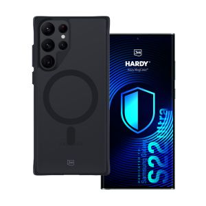 Husă fumurie cu MagSafe pentru Samsung Galaxy S22 Ultra 5G – 3mk HARDY® Hazy MagCase™ Black