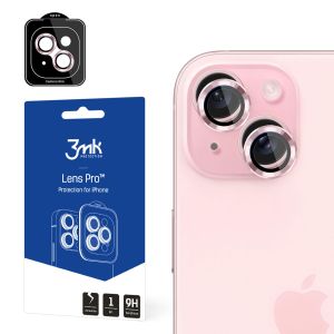 Sticlă securizată pentru obiectivul camerei pentru Apple iPhone 15 - 3mk Lens Protection Pro Pink