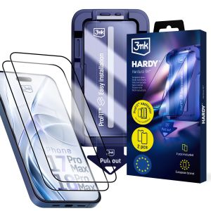 2x Sticlă securizată cu aplicator pentru Apple iPhone 17 Pro Max/ 18 Pro Max – 3mk HARDY® Hardura 9H™