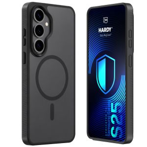 Husă fumurie cu MagSafe pentru Samsung Galaxy S25 – 3mk HARDY® Hazy MagCase™ Black