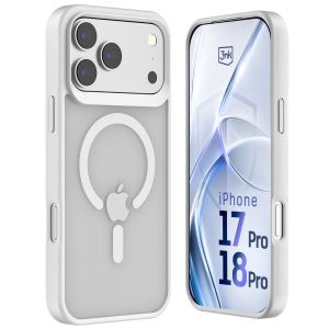 Husă fumurie cu MagSafe pentru Apple iPhone 17 Pro/ 18 Pro – 3mk HARDY® Hazy MagCase™ White