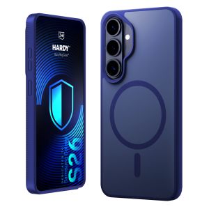 Husă fumurie cu MagSafe pentru Samsung Galaxy S26 – 3mk HARDY® Hazy MagCase™ Blue
