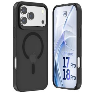 Husă fumurie cu MagSafe pentru Apple iPhone 17 Pro/ 18 Pro – 3mk HARDY® Hazy MagCase™ Black