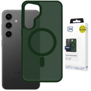 Husă fumurie cu MagSafe pentru Samsung Galaxy S24 – 3mk HARDY® Hazy MagCase™ Green