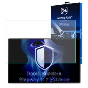 Folie de protecție mată pentru ecranul de navigație pentru Dacia Sandero Stepway F. 2 Extreme – 3mk TechWrap Matte™ Center Display
