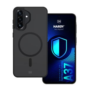 Husă fumurie cu MagSafe pentru Samsung Galaxy A37 – 3mk HARDY® Hazy MagCase™ Black
