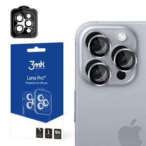 Sticlă securizată pentru obiectivul camerei pentru Apple iPhone 16 Pro - 3mk Lens Protection Pro Titanium Silver