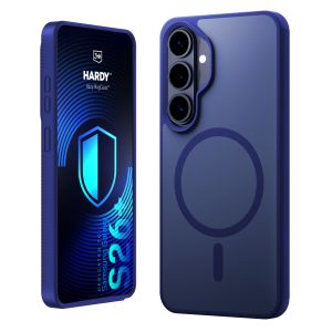 Husă fumurie cu MagSafe pentru Samsung Galaxy S26+ – 3mk HARDY® Hazy MagCase™ Blue