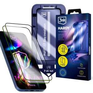 2x Sticlă securizată cu aplicator pentru Apple iPhone 16 Pro/ 17 – 3mk HARDY® Hardura 9H™