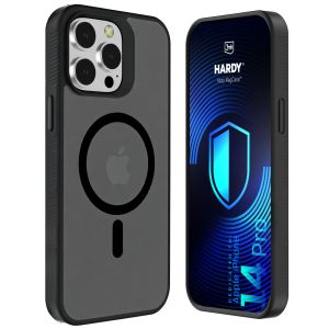 Husă fumurie cu MagSafe pentru Apple iPhone 14 Pro – 3mk HARDY® Hazy MagCase™ Black
