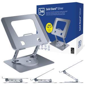 Suport din aluminiu pentru laptop 3mk Solid Stand™ Silver