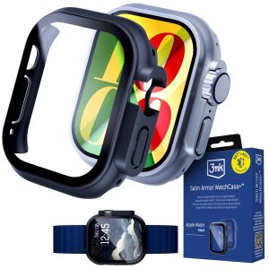 Husă cu sticlă temperată pentru Apple Watch Ultra/ Ultra 2/ Ultra 3 - 3mk Satin Armor WatchCase+™ Black