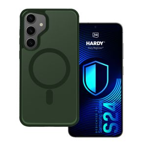 Husă fumurie cu MagSafe pentru Samsung Galaxy S24 – 3mk HARDY® Hazy MagCase™ Green