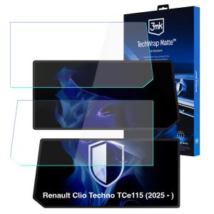 Folie de protecție mată pentru ecranul de navigație pentru Renault Clio Techno TCe115 2025- – 3mk TechWrap Matte™ Center Display
