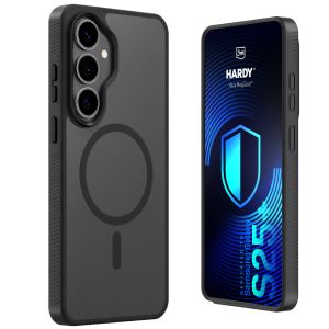Husă fumurie cu MagSafe pentru Samsung Galaxy S25+ – 3mk HARDY® Hazy MagCase™ Black